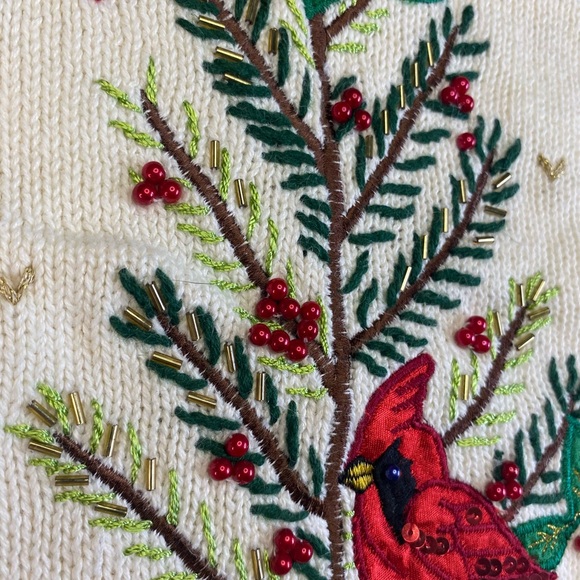 Women’s White Vest One Resource NWT Sweater Knit Embroidered Cardinals XL (16-18 - Picture 4 of 10